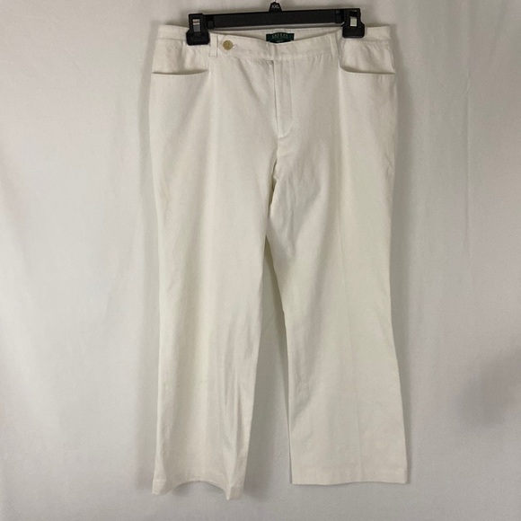 Lauren Ralph Lauren Adelle White Pants Size 16 - Picture 1 of 8
